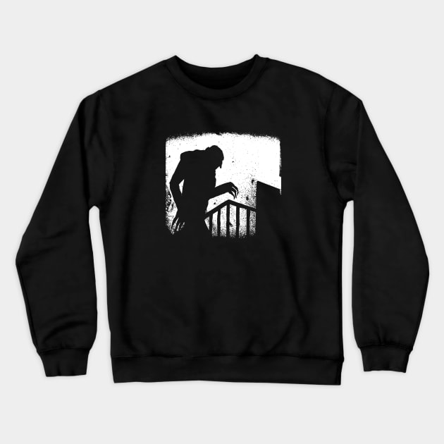 Nosferatu Vampire Silhouette Crewneck Sweatshirt by NightmareCraftStudio